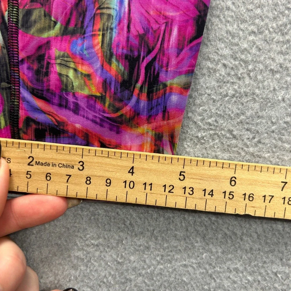 Lululemon High Rise Leggings Womens 14 Pink Purple Abstract Yoga Athletic Pocket